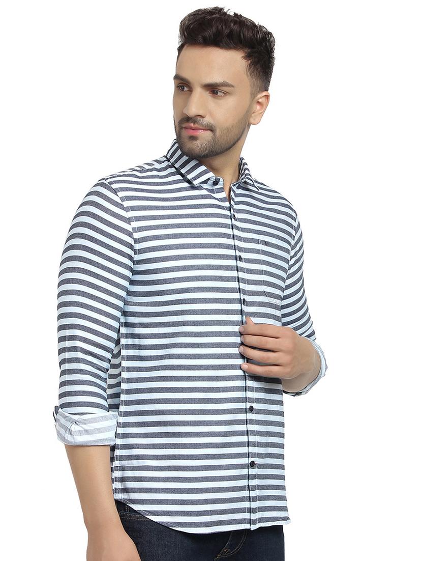grey striped casual shirt - 16753433 - Zoom Image - 2