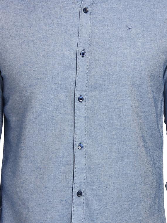 blue solid casual shirt - 16753453 - Zoom Image - 5