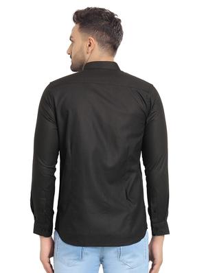 black solid casual shirt - 16753454 - Standard Image - 3