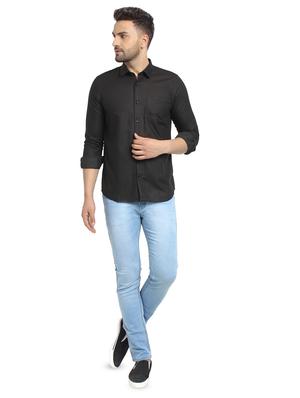 black solid casual shirt - 16753454 - Standard Image - 4