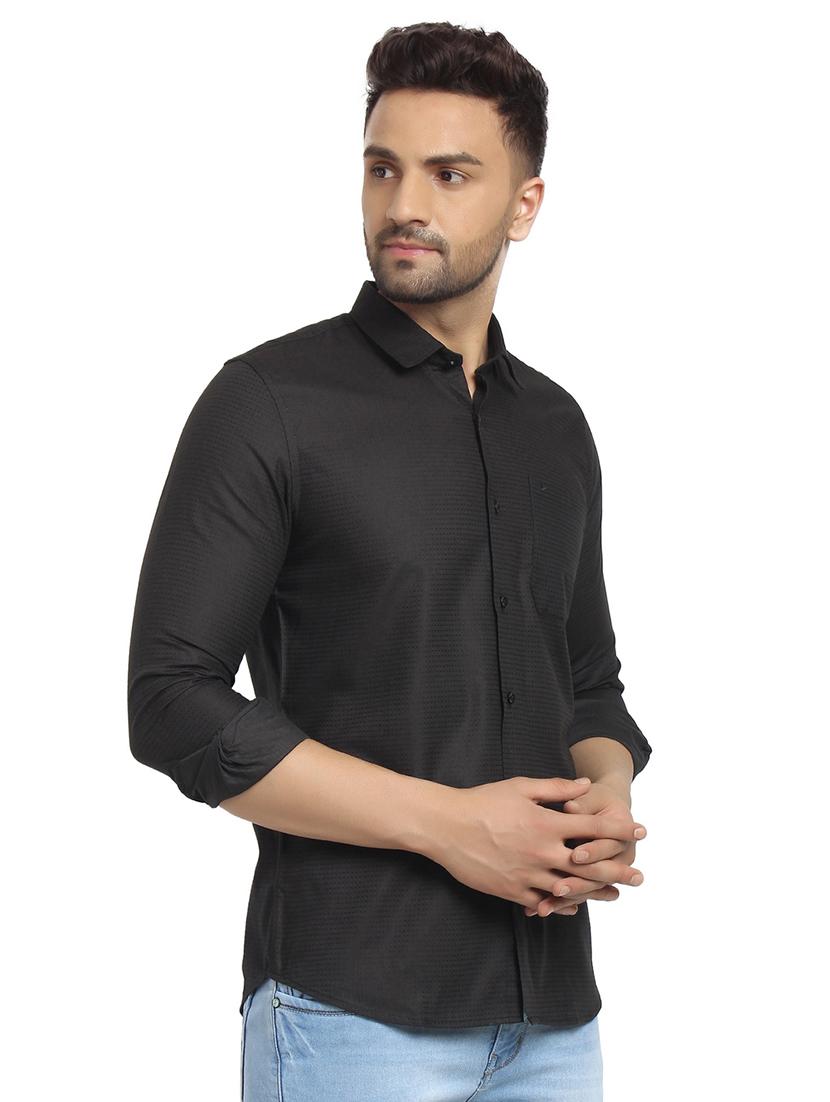 black solid casual shirt - 16753454 - Zoom Image - 2