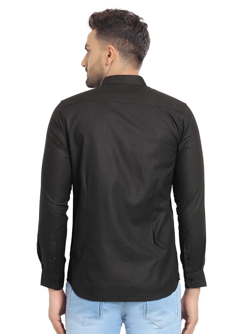 black solid casual shirt - 16753454 - Zoom Image - 3