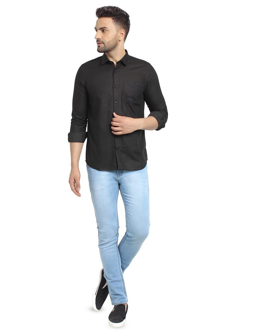 black solid casual shirt - 16753454 - Zoom Image - 4