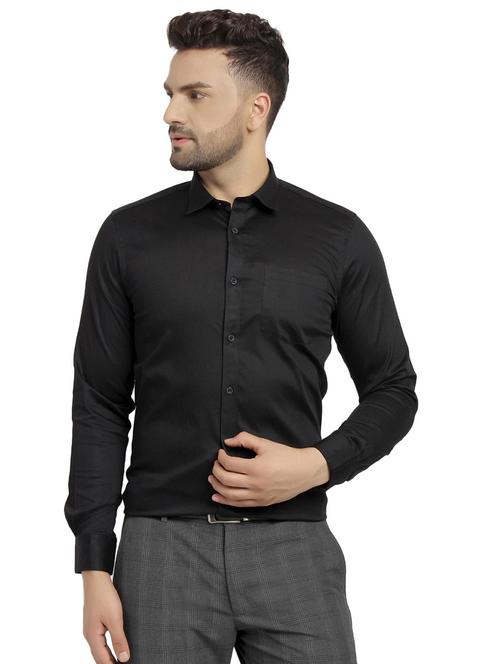 black solid formal shirt - 16753462 - Standard Image - 1