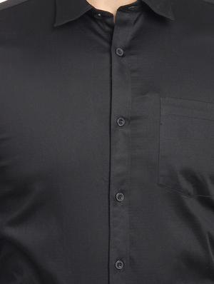 black solid formal shirt - 16753462 - Standard Image - 5