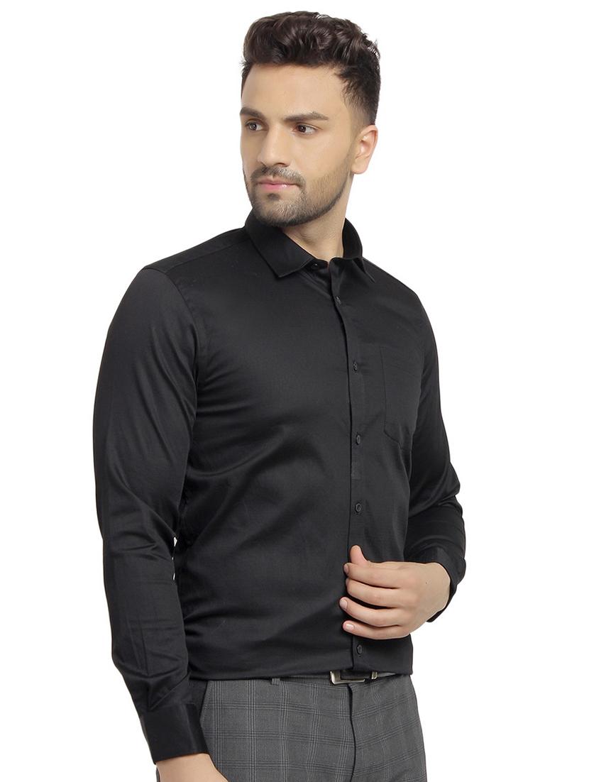 black solid formal shirt - 16753462 - Zoom Image - 2