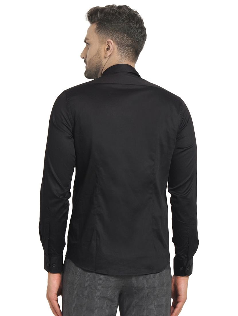 black solid formal shirt - 16753462 - Zoom Image - 3
