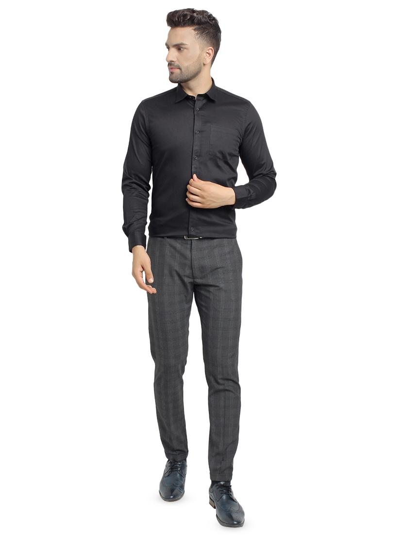 black solid formal shirt - 16753462 - Zoom Image - 4