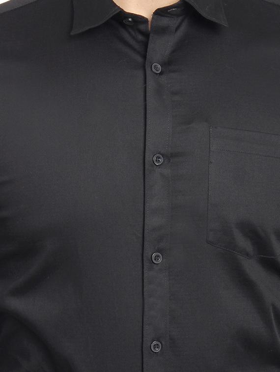 black solid formal shirt - 16753462 - Zoom Image - 5