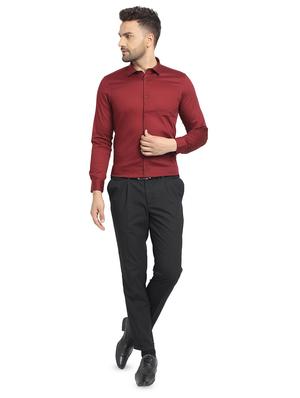 red solid formal shirt - 16753463 - Standard Image - 4