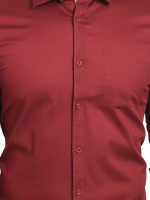 red solid formal shirt - 16753463 - Standard Image - 5