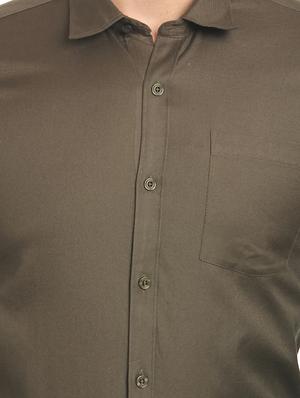 green solid formal shirt - 16753466 - Standard Image - 5