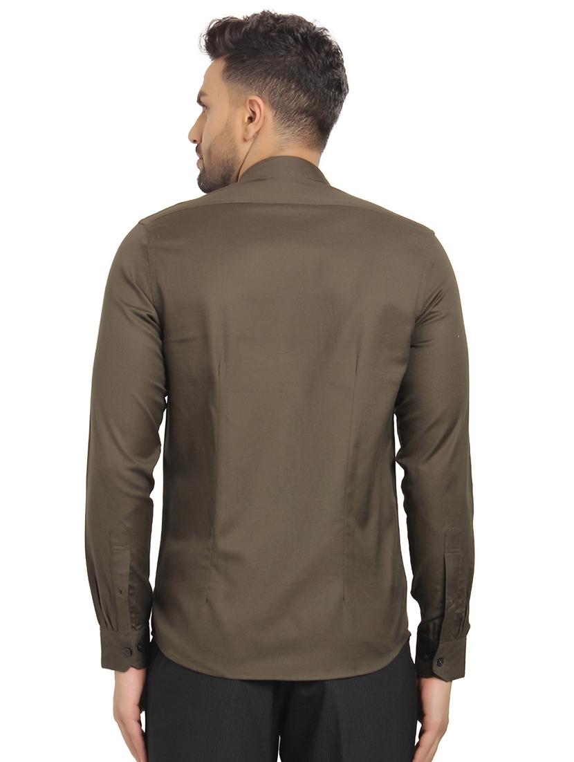 green solid formal shirt - 16753466 - Zoom Image - 3