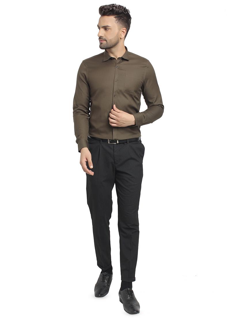 green solid formal shirt - 16753466 - Zoom Image - 4