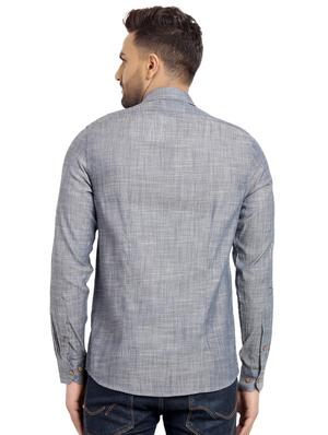 blue solid casual shirt - 16753467 - Standard Image - 3