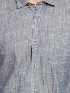 blue solid casual shirt - 16753467 - Standard Image - 5