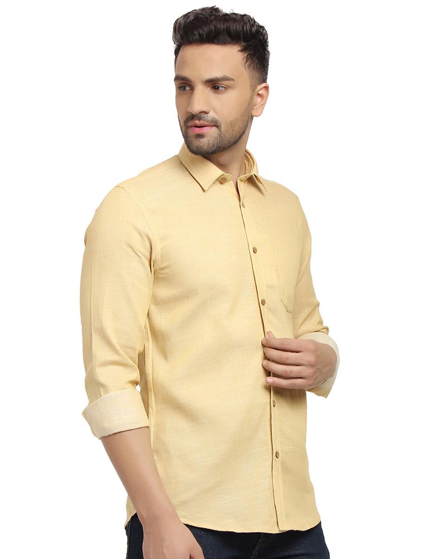 yellow solid casual shirt - 16753468 - Zoom Image - 2