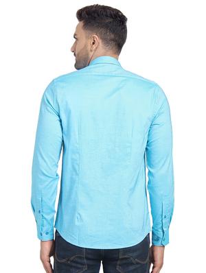 light blue solid casual shirt - 16753469 - Standard Image - 3