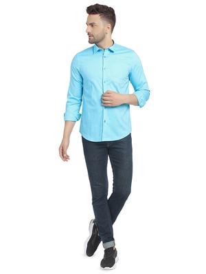 light blue solid casual shirt - 16753469 - Standard Image - 4