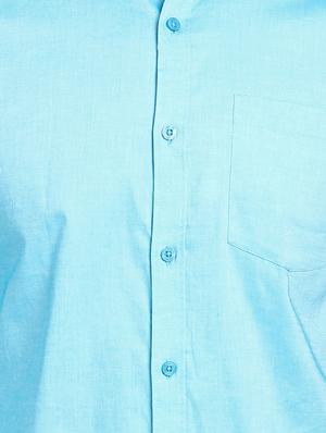 light blue solid casual shirt - 16753469 - Standard Image - 5