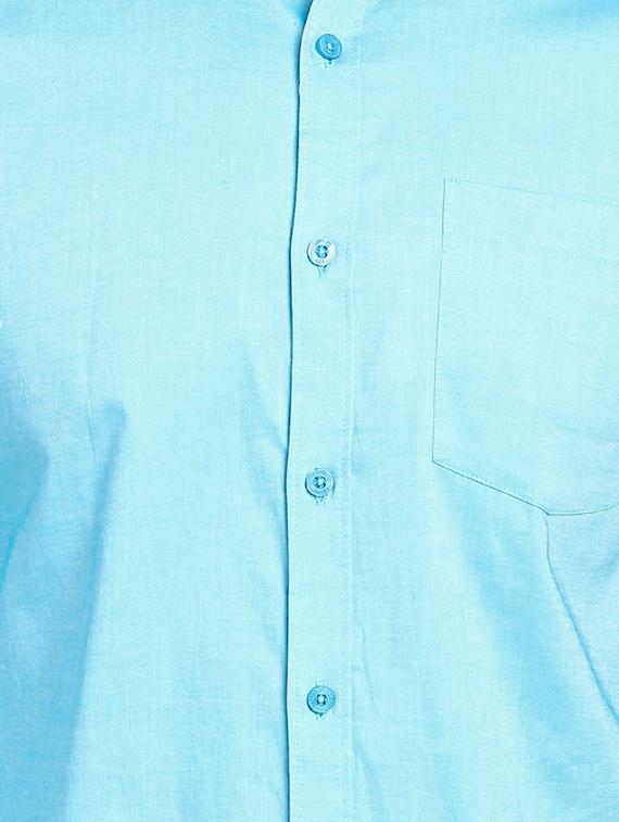 light blue solid casual shirt - 16753469 - Zoom Image - 5