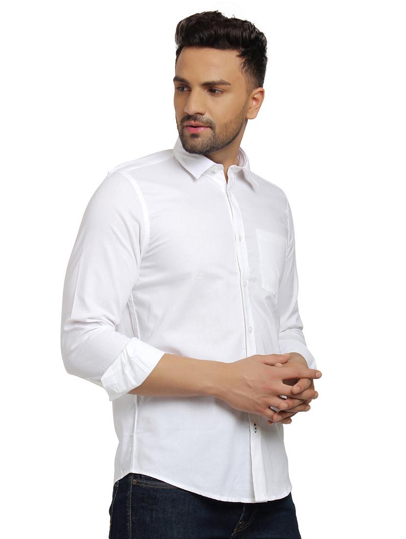 white solid casual shirt - 16753472 - Zoom Image - 2