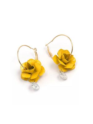 yellow metal drop earring - 16753492 - Standard Image - 2