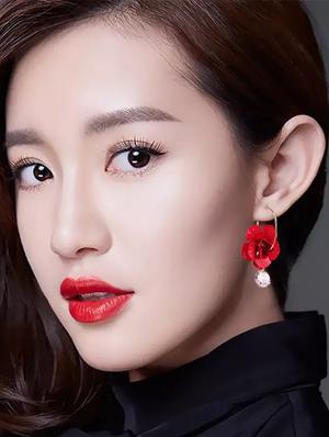 red metal drop earring - 16753493 - Standard Image - 3