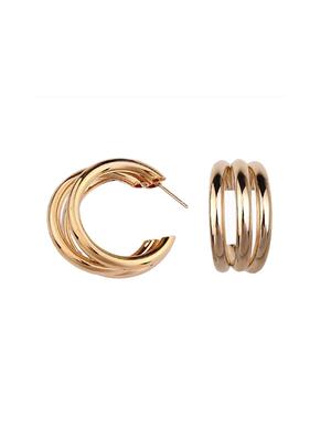 gold metal drop earring - 16753494 - Standard Image - 3