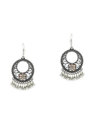 silver metal drop earring - 16753496 - Standard Image - 2