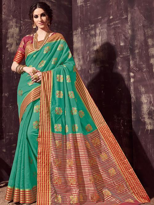 self-design woven saree with blouse - 16753502 - Standard Image - 1
