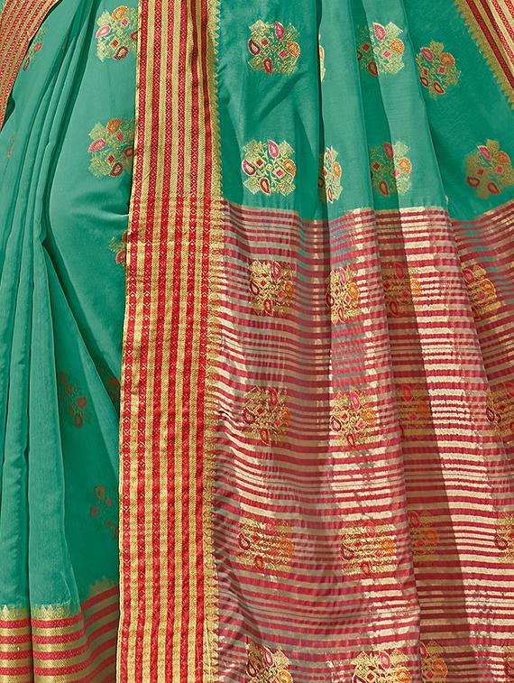 self-design woven saree with blouse - 16753502 - Zoom Image - 2