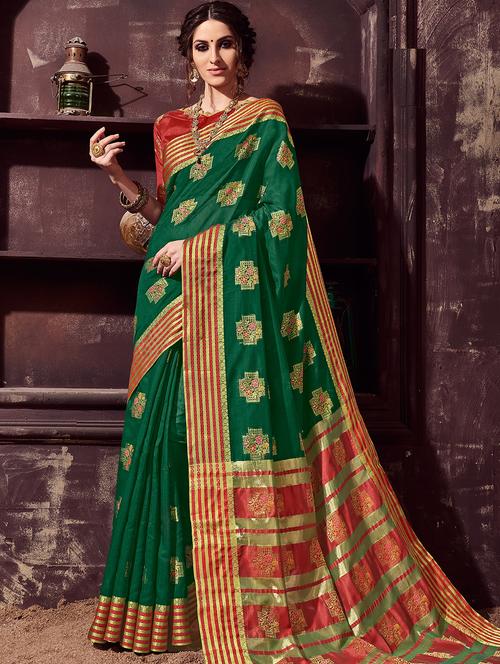 self-design woven saree with blouse - 16753505 - Standard Image - 1