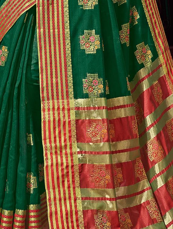 self-design woven saree with blouse - 16753505 - Zoom Image - 2