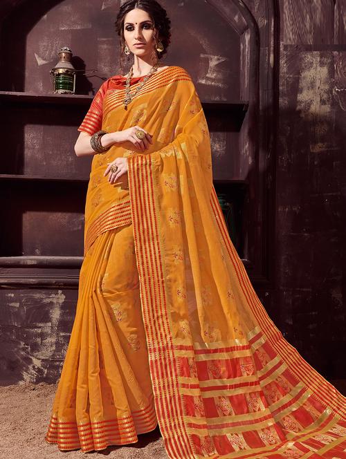 self-design woven saree with blouse - 16753507 - Standard Image - 1