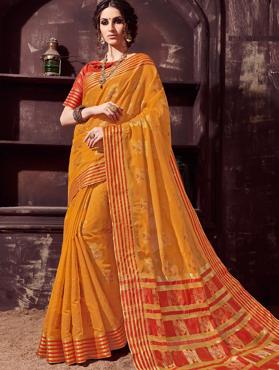 self-design woven saree with blouse - 16753507 - Zoom Image - 1