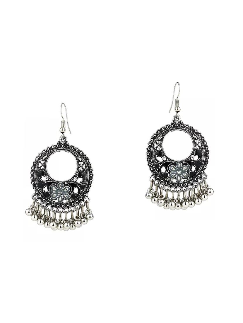 silver metal drop earring - 16753525 - Zoom Image - 2