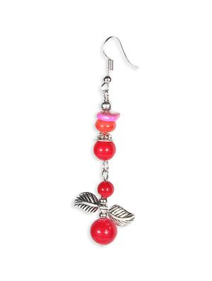 red silver drop earring - 16753527 - Standard Image - 3