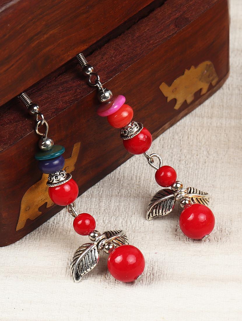 red silver drop earring - 16753527 - Zoom Image - 1