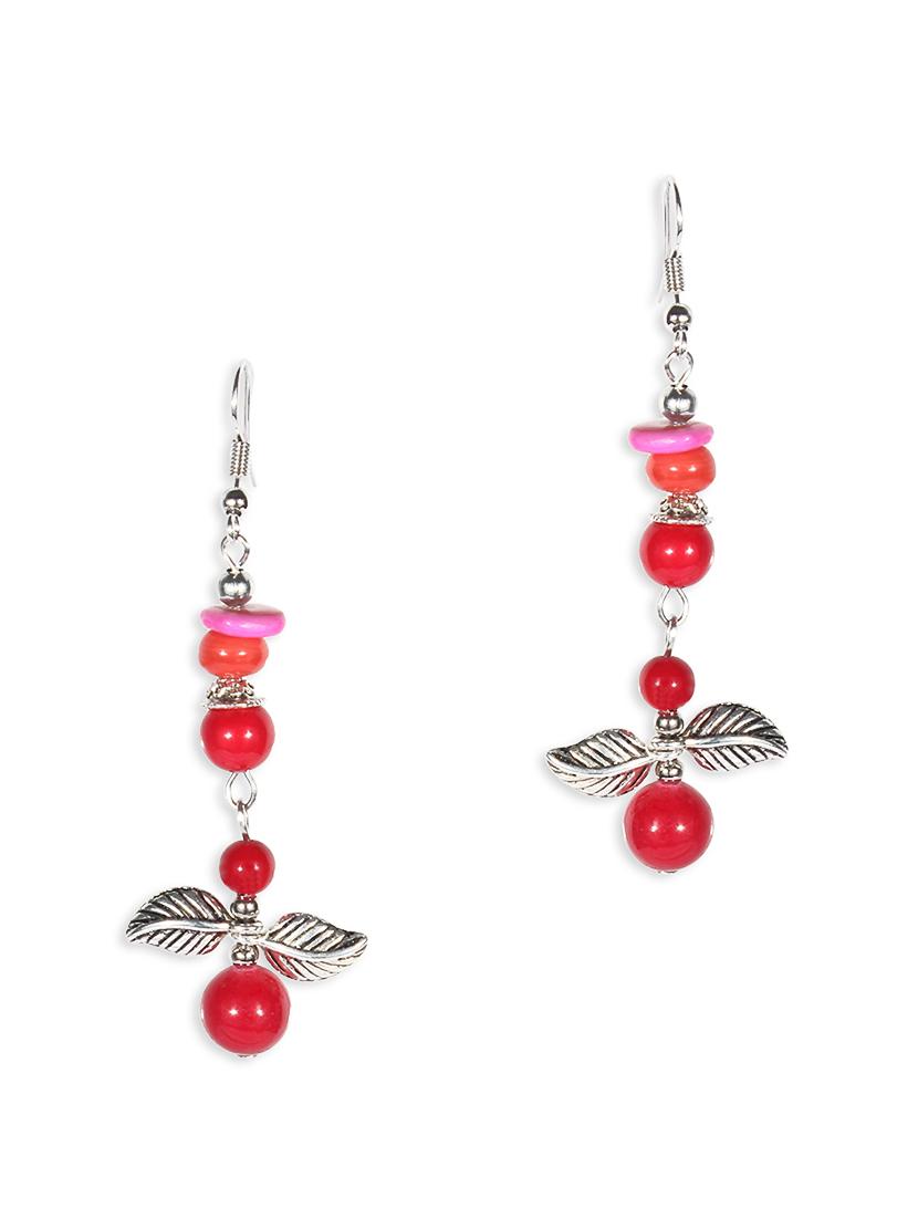 red silver drop earring - 16753527 - Zoom Image - 2