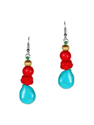multi colored silver drop earring - 16753532 - Standard Image - 2
