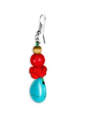 multi colored silver drop earring - 16753532 - Standard Image - 3