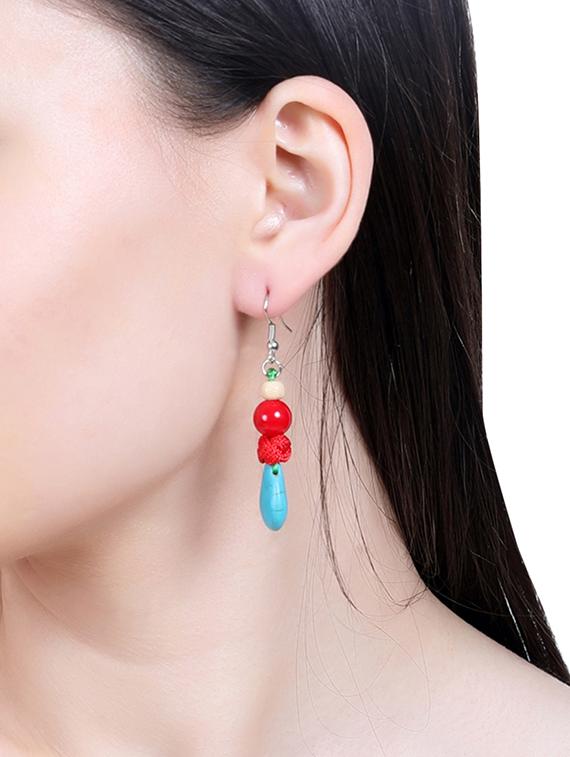 multi colored silver drop earring - 16753532 - Zoom Image - 4