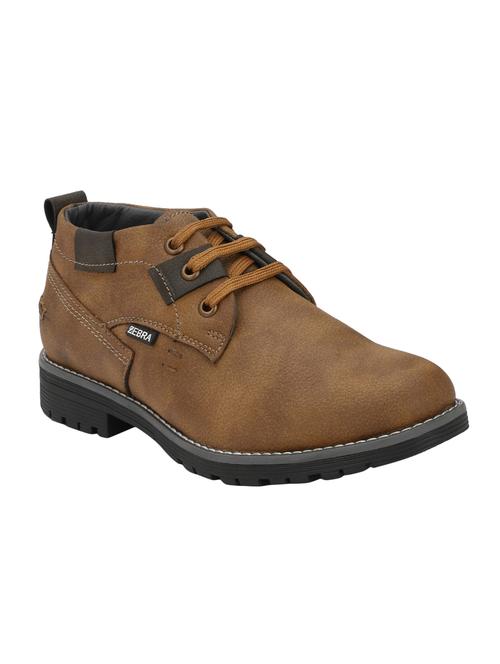 brown leatherette low ankle boots - 16753890 - Standard Image - 1