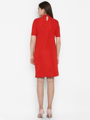 turtle neck solid sheath dress - 16754203 - Standard Image - 3