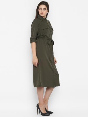 tie knot pocket detail shirt dress - 16754206 - Standard Image - 2