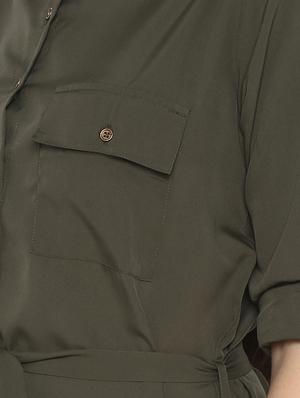 tie knot pocket detail shirt dress - 16754206 - Standard Image - 4