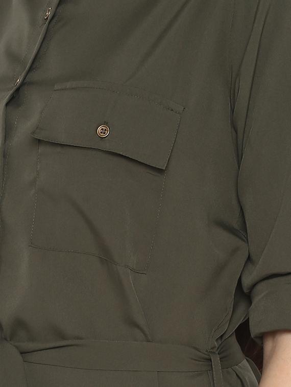 tie knot pocket detail shirt dress - 16754206 - Zoom Image - 4