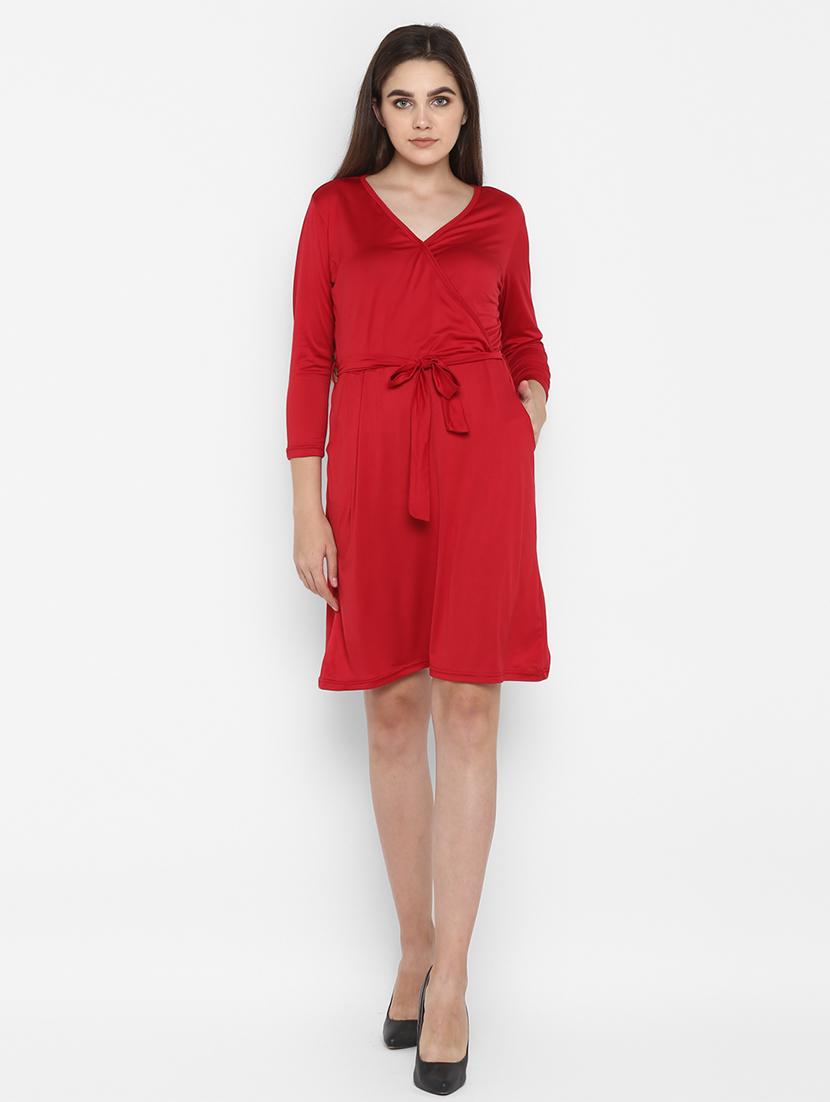 tie knot front wrap dress - 16754212 - Zoom Image - 1