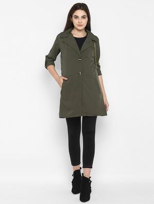 lapel neck solid coat - 16754214 - Standard Image - 4